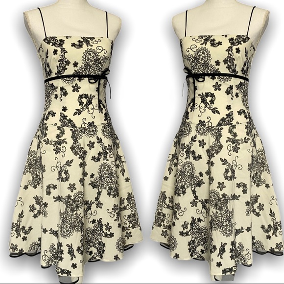 B. Smart Dresses & Skirts - Vintage 90s Black White Juniors Party Prom Dress